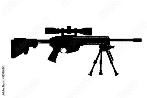 silhouette of a Modern Sniper Rifle