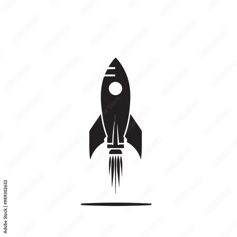 Silhouette of rocket. Rocket logo, icon vector design. Rocket vector illustration. Silhouette of rocket. Rocket logo, icon vector design. Rocket vector illustration.