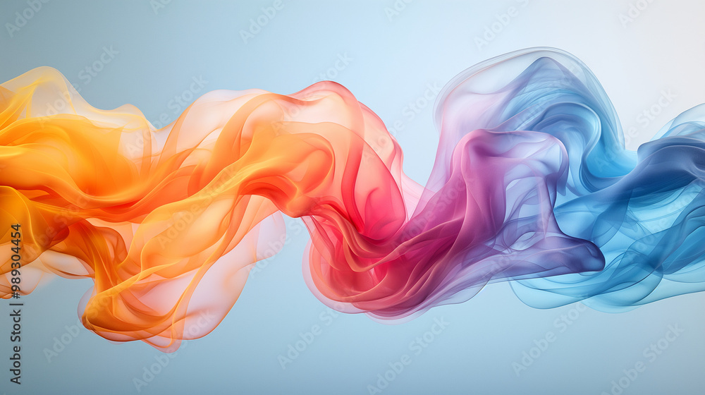 Vibrant red and blue swirling ink clouds in water Vibrant red and blue swirling ink clouds in water