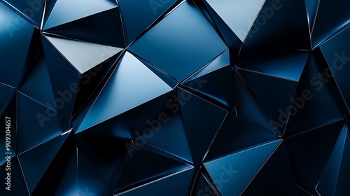 A close-up of a textured blue geometric pattern with angular shapes and reflections.