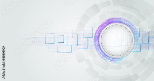 Abstract global sci fi concept. Digital internet communication on grey background. Wide Cyber security internet and networking concept. Hi-tech vector illustration with various technology elements.