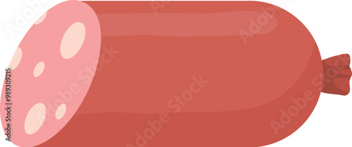 Cartoon meat product. Chicken, sausage and sausages. Steak, pork bacon and rib vector icon. Steak chicken, sausage and bacon, product ingredient illustration on white background