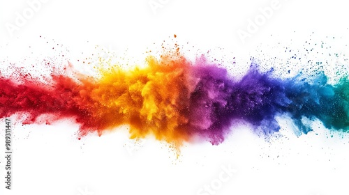 Rainbow colors splashing in an explosive powder burst