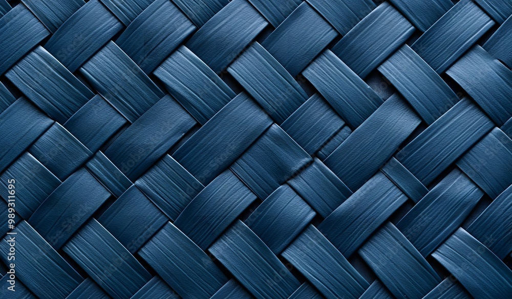 Abstract Blue Woven Basket Weave Pattern Background Abstract Blue Woven Basket Weave Pattern Background