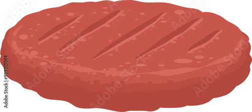Cartoon raw meat. Bacon, steak and beef minced meat. Rack of rib, chicken breast and pork loin vector icon. Chicken and beef for barbecue, cartoon steak pork illustration on white background