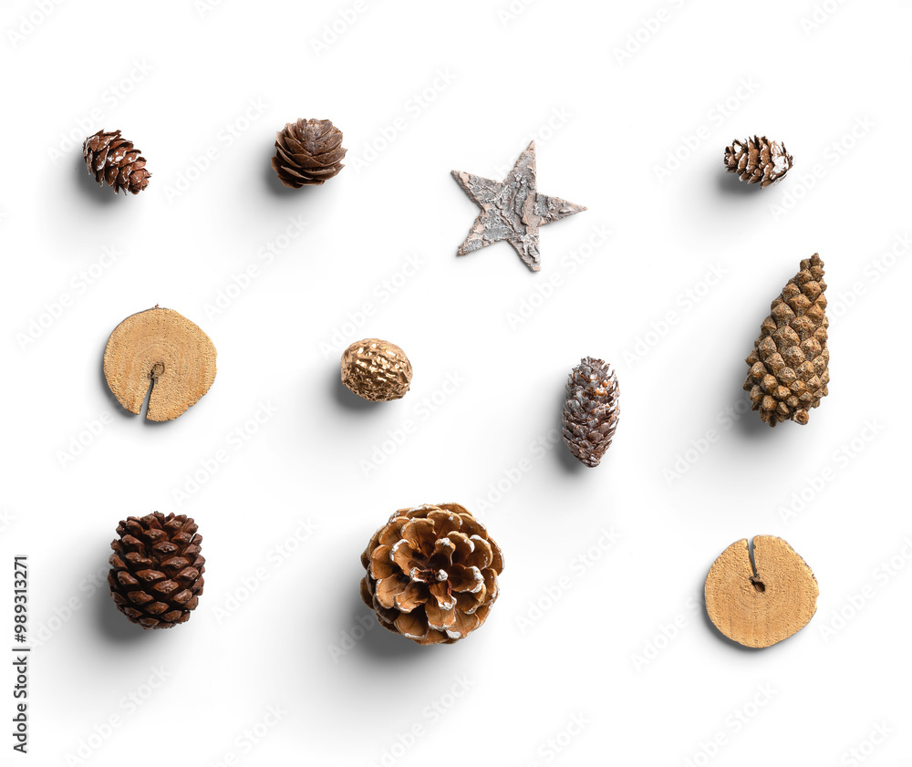 Set of Winter Natural Decor Pinecones Branch Slices Star Bark Set of Winter Natural Decor Pinecones Branch Slices Star Bark