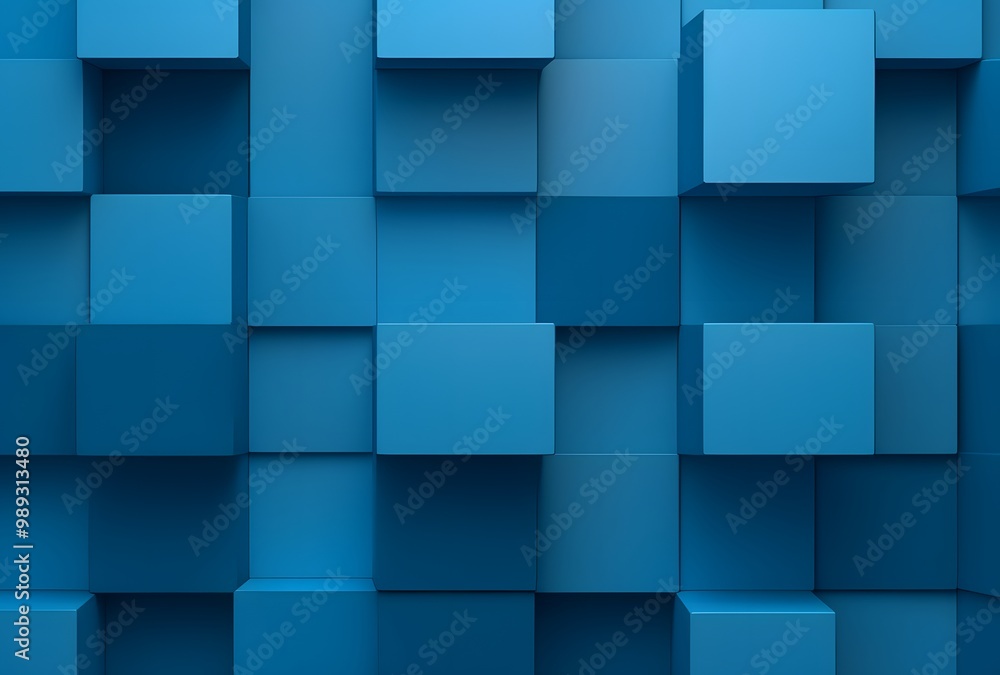 Abstract Blue Cube Geometric Pattern Background Abstract Blue Cube Geometric Pattern Background