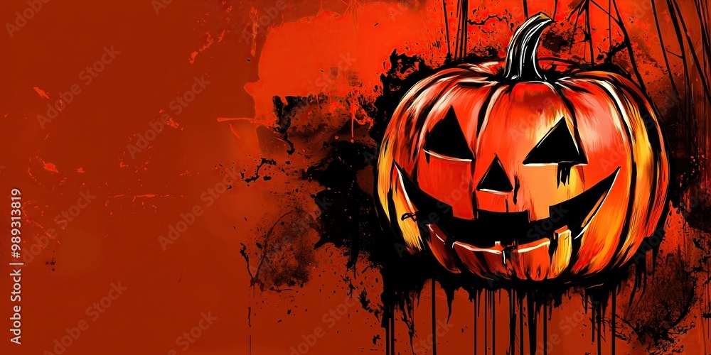 Halloween Pumpkin. Grunge poster design. Ai Generative Halloween Pumpkin. Grunge poster design. Ai Generative