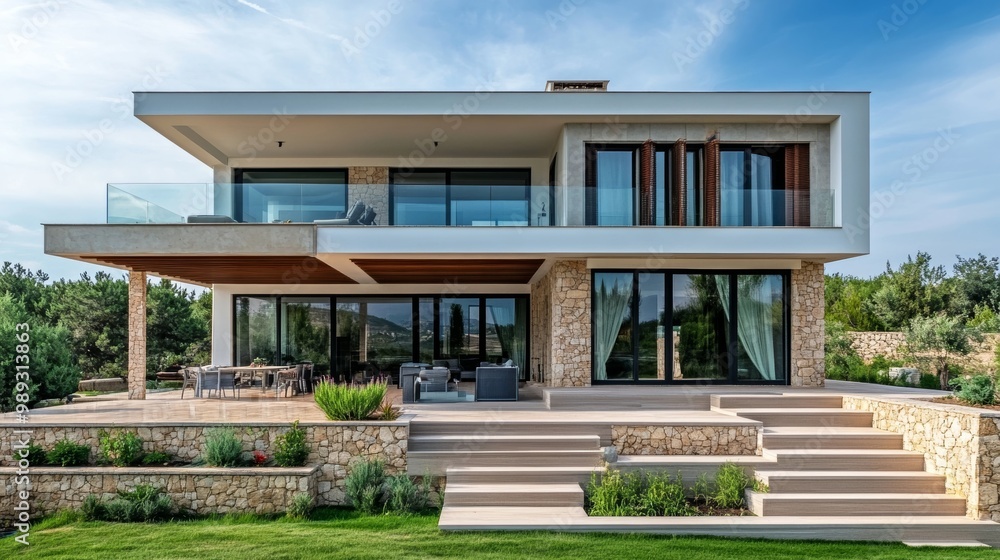 Fototapeta premium Villa with stunning terrace view