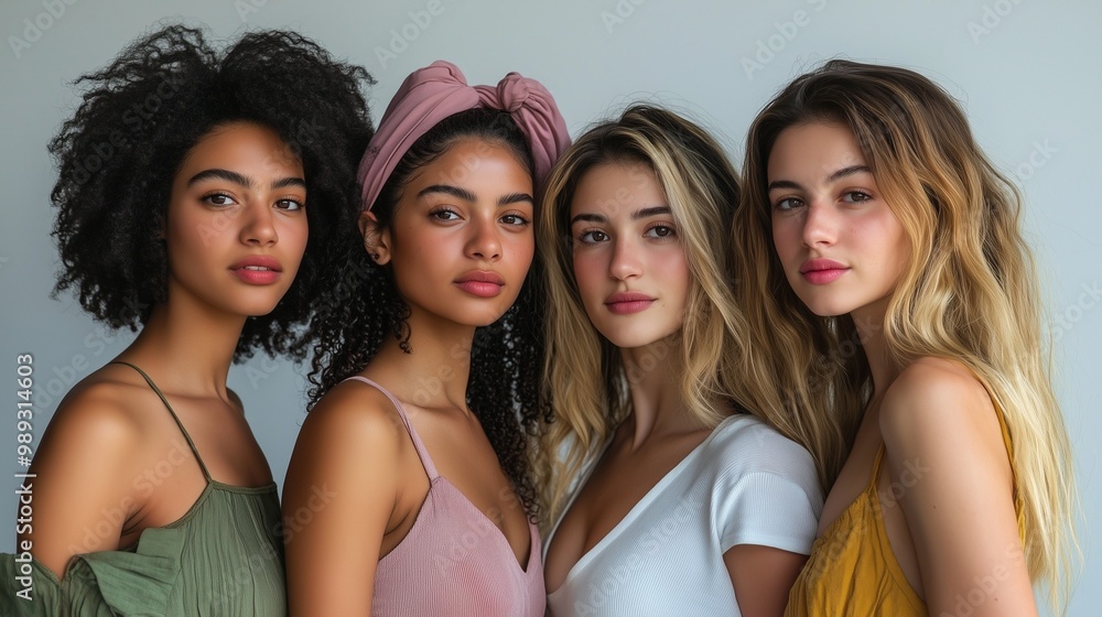 Models of different skin colors and builds. Racial diversity, body positivity. Modeling. Style. Fashion. Models of different skin colors and builds. Racial diversity, body positivity. Modeling. Style. Fashion.