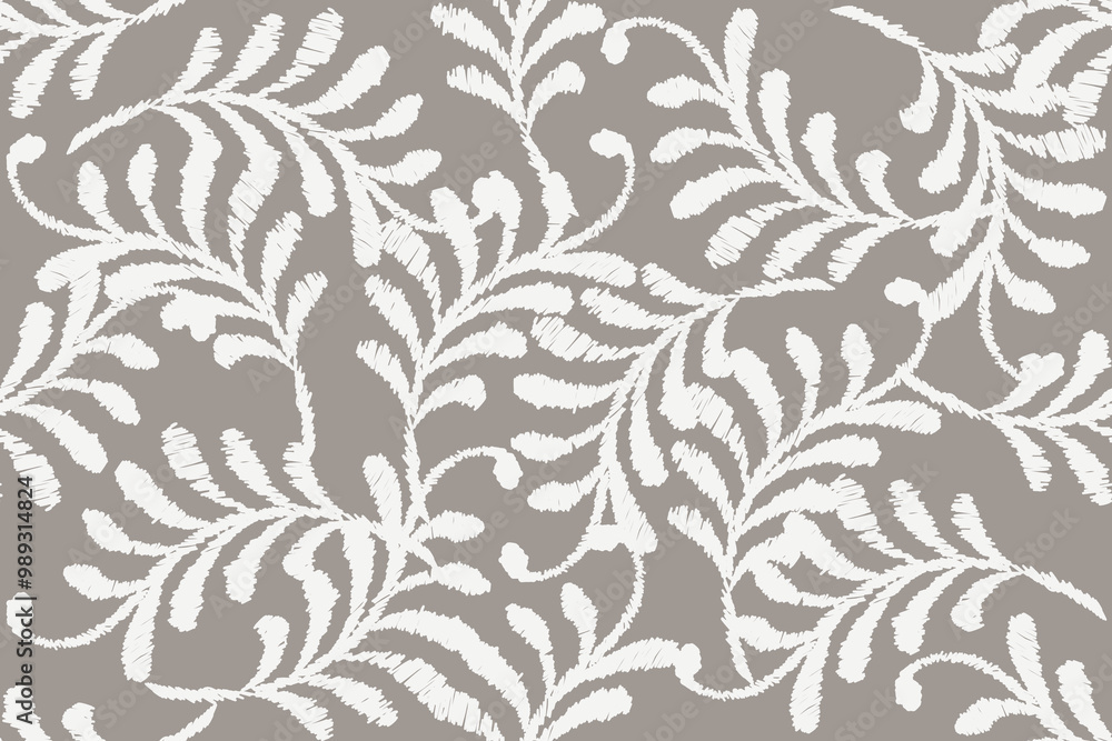 Hand-drawn Abstract botanical art background with tropical leaves and seamless pattern with decorative branches. Vector illustration Luxury banner with exotic plants for decoration, print, wallpaper Hand-drawn Abstract botanical art background with tropical leaves and seamless pattern with decorative branches. Vector illustration Luxury banner with exotic plants for decoration, print, wallpaper