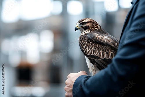 The hawk or eagle represents leadership and success in business, a positive mindset for growth and learning from mistake concept.