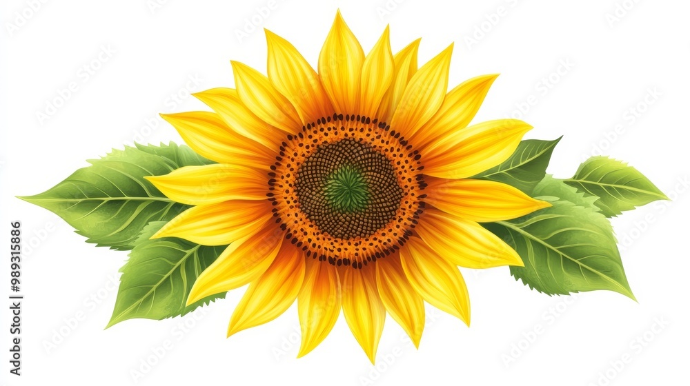 Sunflower on white. Sunflower on white.