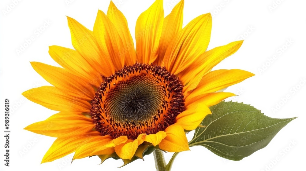 Obraz premium Sunflower on white.