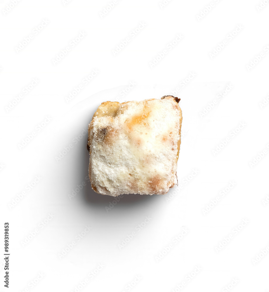 Top View of Stollen Bite with Icing Top View of Stollen Bite with Icing