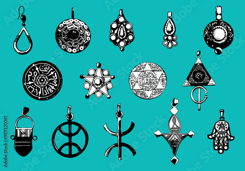 Arabic Jewelry Amazigh Touareg Vector