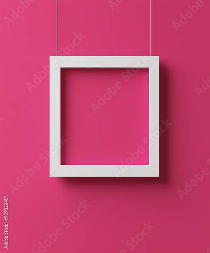 White frame isolated on pink background