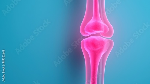 Colorful Illustration of Human Knee Joint Anatomy