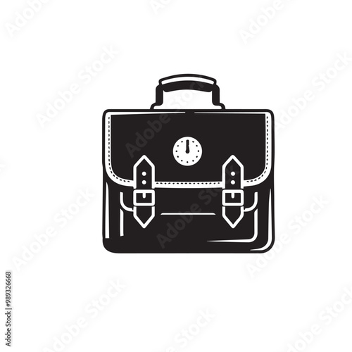 School bag silhouette vector. School bag logo, icon design isolated on white background.