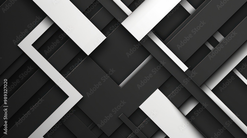Abstract Black and White Geometric Pattern Abstract Black and White Geometric Pattern