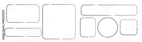 Glass Light Frames and Borders - Realistic Transparent Plaques Set