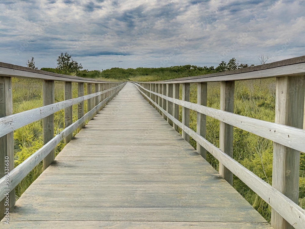 Obraz premium wooden bridge over the sea