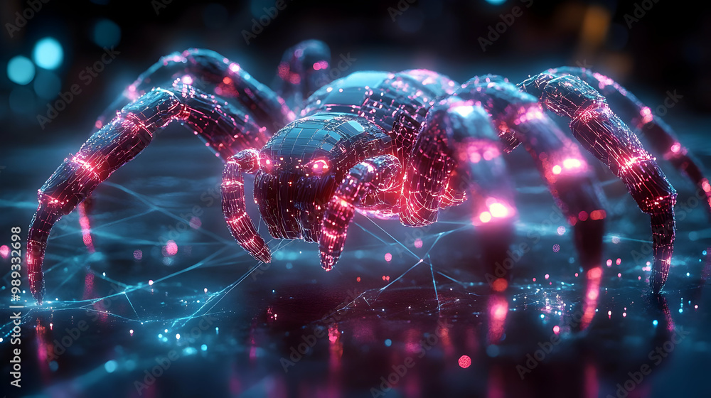 Cyberpunk Spider 3D Illustration Cyberpunk Spider 3D Illustration