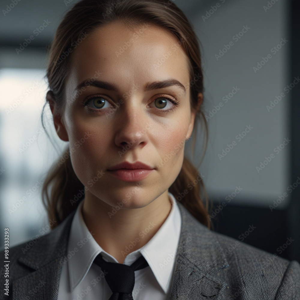 Beautiful Business Woman in Grey Business Suit Beautiful Business Woman in Grey Business Suit