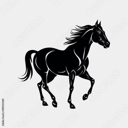 black horse logo design photo