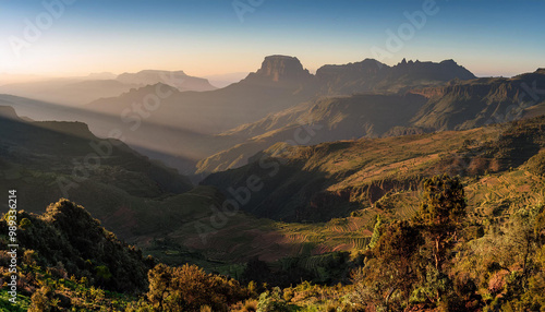 Ethiopian Highlands at Sunrise photo