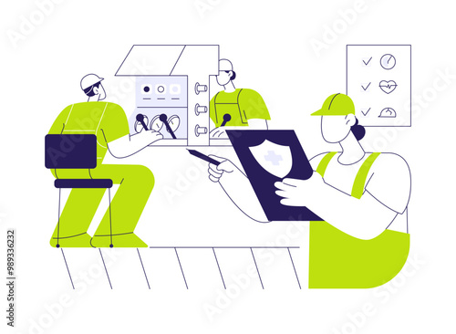 Occupational health and safety inspection abstract concept vector illustration.