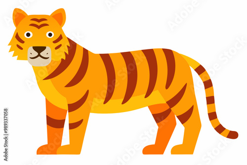 , Cute Tiger vector art and illustration photo