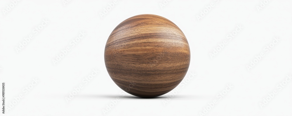 Wooden sphere with a smooth texture on a white isolated background. Wooden sphere with a smooth texture on a white isolated background.