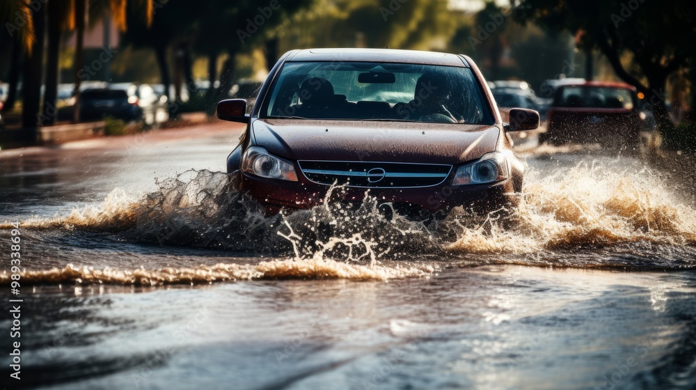 Winter storms in texas flooded streets and car damage highlight climate change and community crisis Winter storms in texas flooded streets and car damage highlight climate change and community crisis