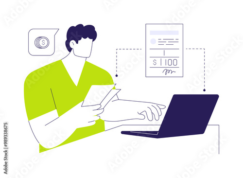 Paying fine online abstract concept vector illustration.