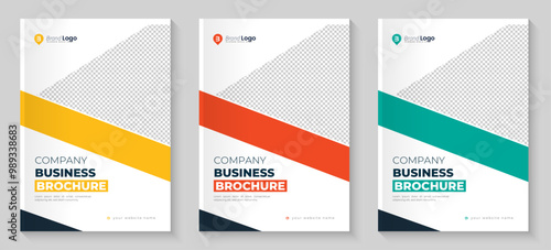 Corporate annual report cover brochure cover or book cover template. Company profile cover layout. Annual report brochure book cover design set.