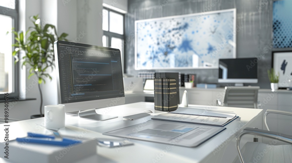 Modern Office Workspace with Computer