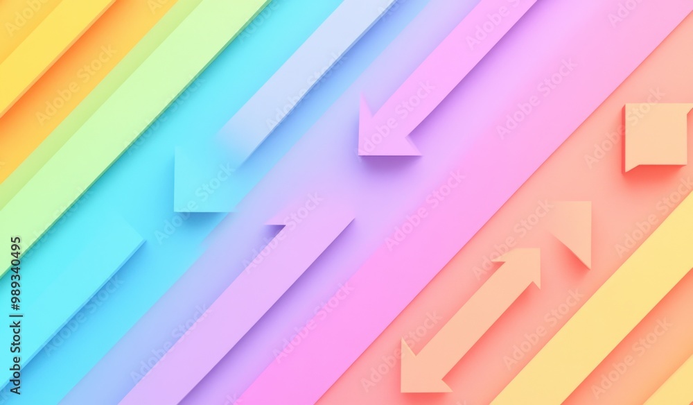 A colorful background with arrows pointing in different directions, representing the concept of diversity and change during product development for graphic design Generative AI A colorful background with arrows pointing in different directions, representing the concept of diversity and change during product development for graphic design Generative AI