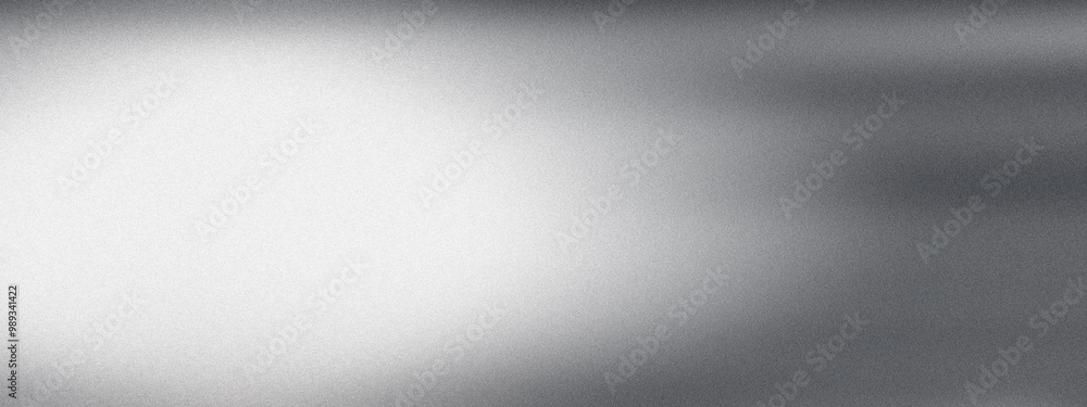 Blurred smooth gradient of white grey hues with noise effect