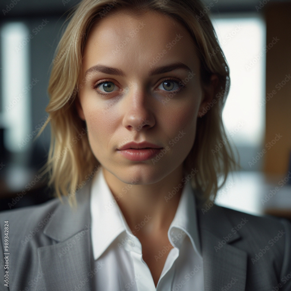 Beautiful Business Woman in White Business Suit Beautiful Business Woman in White Business Suit