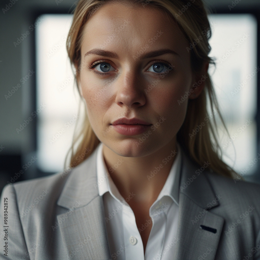 Beautiful Business Woman in White Business Suit Beautiful Business Woman in White Business Suit