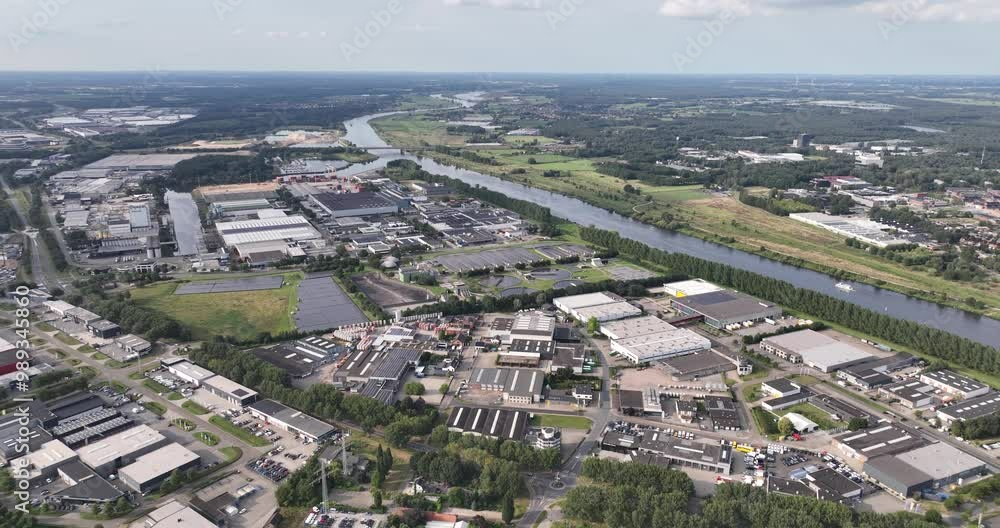 Venlo businesspark, Ubroek, Venlo Trade port along the Maas river. Venlo businesspark, Ubroek, Venlo Trade port along the Maas river.