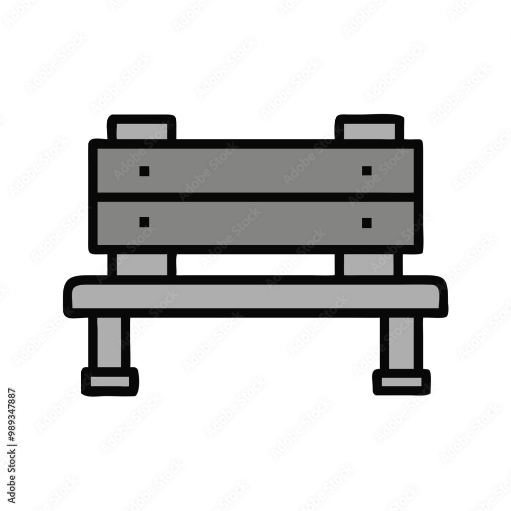 Park bench icon for outdoor seating and relaxation
Park bench icon for outdoor seating and relaxation