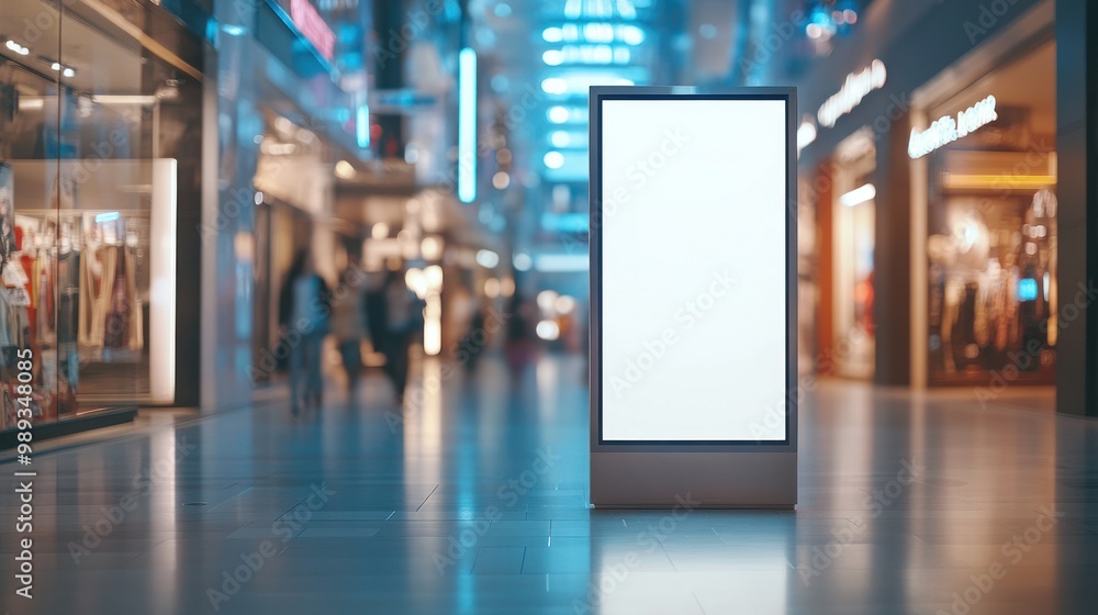 Blank Billboard in a Modern Shopping Mall Blank Billboard in a Modern Shopping Mall
