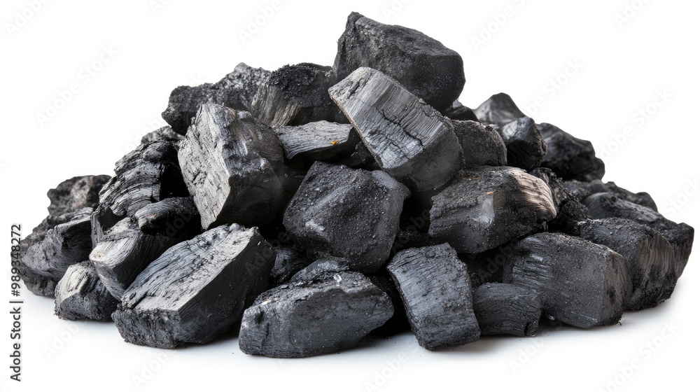 Pile charcoal with grill isolated on white background. charcoal for grill barbeque Pile charcoal with grill isolated on white background. charcoal for grill barbeque