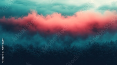 A blue and pink sky with clouds