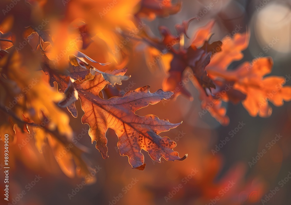 Autumn Leaves with Bokeh Background - Orange and Red Hues Autumn Leaves with Bokeh Background - Orange and Red Hues