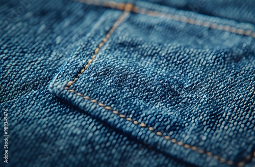 Close-Up Denim Texture with Pocket Detail