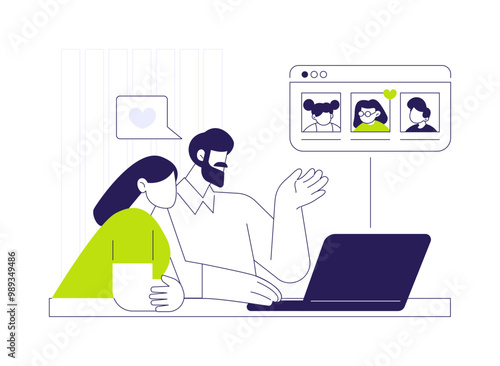 Being matched with a child abstract concept vector illustration.