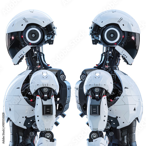 Humanoid robot on transparent background PNG